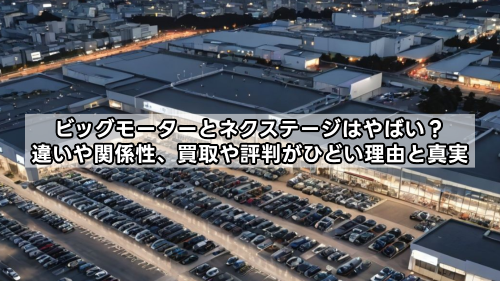 ビッグモーターとネクステージはやばい？違いや関係性、買取や評判がひどい理由と真実
