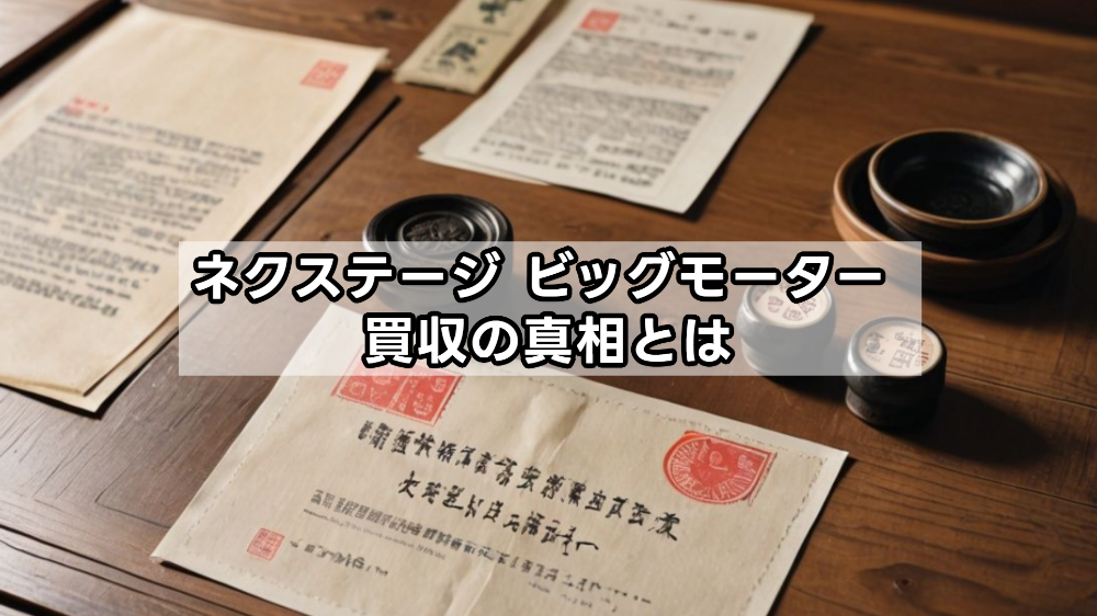 ネクステージ ビッグモーター 買収の真相とは