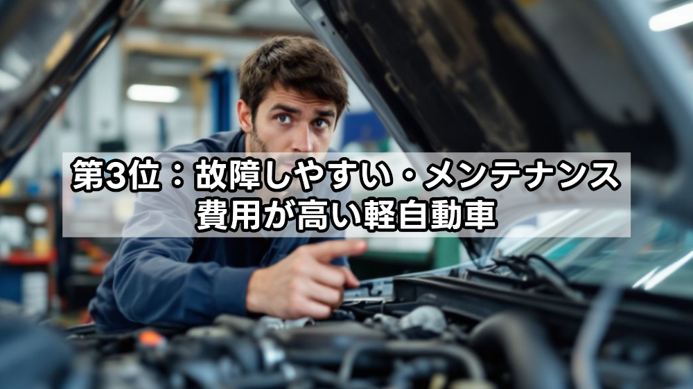 第3位：故障しやすい・メンテナンス費用が高い軽自動車